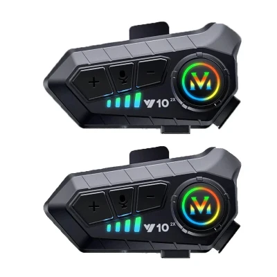 بلوتوث کلاه کاسکت مدل V10 2X مجموعه دو عددی
