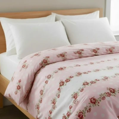 روکش لحاف پنبه انگلیش هوم مدل Allure Rosa دو نفره سایز 220x200 سانتی‌متر