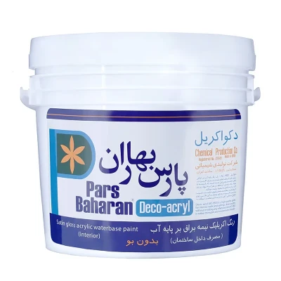 رنگ اکریلیک سفید نیمه براق پارس بهاران کد ۹۱۱ وزن ۳.۵کیلو گرم