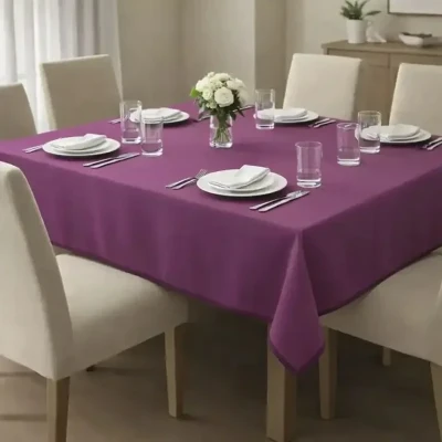 سفره 4 نفره طرح گل بنفشه سایز 90*70 سانتیمتر