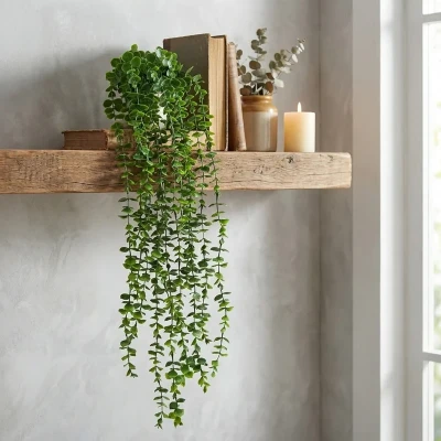 گل مصنوعی آویز شمشاد کد 1028، ابعاد 30×25×70 سانتی‌متر، وزن 105 گرم