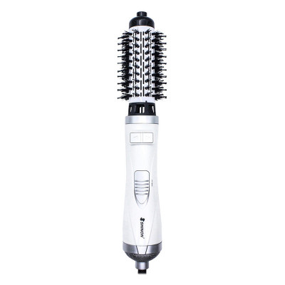 سشوار برس‌دار چرخشی 900 وات شینون مدل SH-8228، موتور AC، وزن 400 گرم، دارای سری برس‌دار گرد پهن با ویژگی صاف‌کنندگی، حجم‌دهندگی، با قابلیت تنظیم دما، سیم گردان
