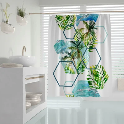 پرده حمام دلفین مدل Island سایز 180x200 سانتی متر