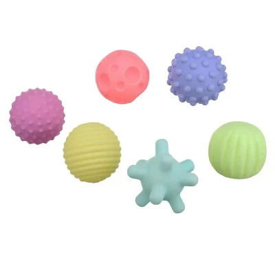 جغجغه مدل توپ فضایی سوتک دار طرح soft balls مجموعه 6 عددی