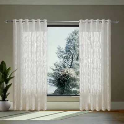 پرده تیکو دکو مدل تور راشل شش چین سایز 280 × 225 سانتی‌متر