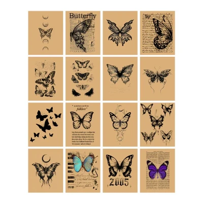 پوستر کرافت طرح پروانه کد 01 بسته 16 عددی