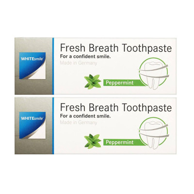 خمیر دندان وایت اسمایل مدل از بین برنده باکتری ها و بوی بد دهان Fresh Breath حجم 70 میلی گرم مجموعه دو عددی