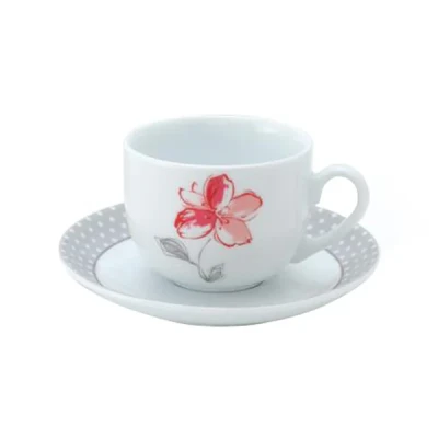 سرویس چای خوری 12 پارچه چینی زرین ایران سری ایتالیا اف مدل والنسیا درجه عالی