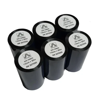 ریبون پرینتر لیبل زن نیک براز مدل WAX 110mm x 300m بسته 6 عددی