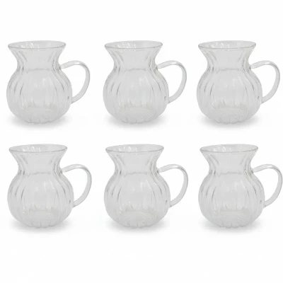فنجان مدل کوزه ای شیاردار مجموعه 6 عددی