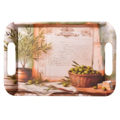 سینی  دسته دار مهروز مدل 1005 زیتون سایز 18*28 سانتیمتر