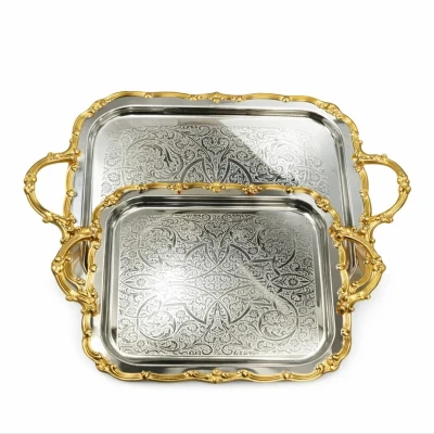 سینی دسته دار ویتارا  مدل ss1803 سایز 30×40 و 20×30 سانتی متر