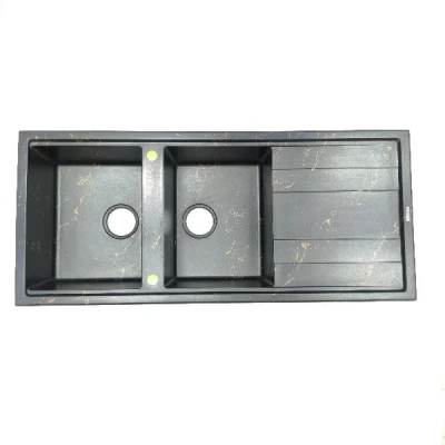 سینک ظرفشویی گرانیت توکار دو لگنه رابیتس مدل R-1002BG