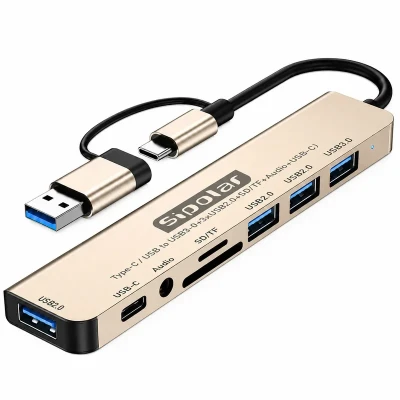 هاب 8 پورت USBUSB-C سیپولار مدل USBType-C to Audio