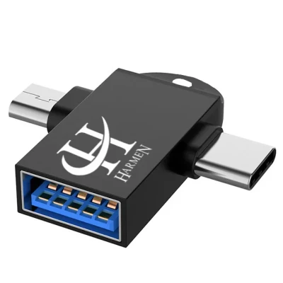 مبدل USB 3.0 به USB-C  MicroUSB هارمن مدل OTG-HR100