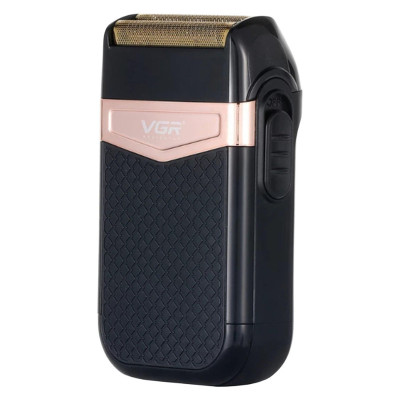 ماشین اصلاح موی صورت وی جی ار مدل 331 ضدآب با طراحی ارگونومیک، تیغه استیل پیشرفته سه‌تیغه، شارژ USB و قابلیت استفاده خشک و مرطوب