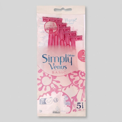 خود تراش ژیلت مدل SIMPLY Venus basic بسته 5 عددی
