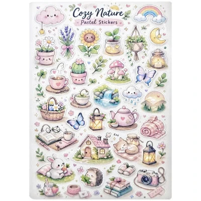 برچسب طرح برش خورده بولت ژورنال مدل Cozy Nature A5