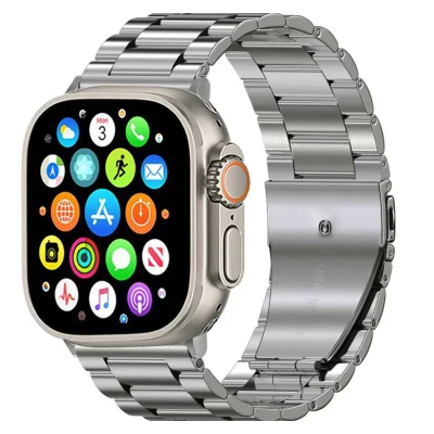 ساعت هوشمند ورنا مدل W49 Ultra with 7 Bands دارای قابلیت های کنترل موسیقی (Music Player)، قابلیت مکالمه از طریق بلوتوث، پشتیبانی از زبان فارسی در منو و سیستم‌عامل بند سیلیکون