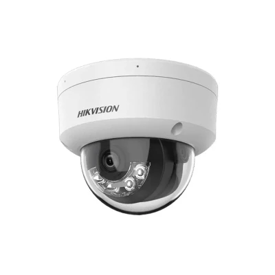 دوربین مداربسته بولت تحت شبکه هایک ویژن مدل DS-2CD1143G2-LIU با حسگر CMOS، کیفیت 4 مگاپیکسل، لنز 2.8 میلی‌متری، زاویه دید 106 درجه، قابلیت POE، دید در شب تا 30 متر، ضبط صدا و فناوری‌های BLC، WDR و DNR