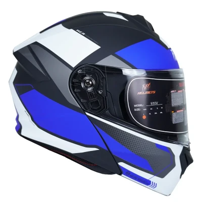 کلاه کاسکت فک متحرک فلش مدل 935sv whiteblue