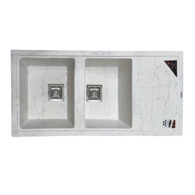 سینک ظرفشویی گرانیت توکار دو لگنه پارادایز مدل Carlo-Italy-414-WS