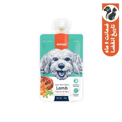 پودینگ سگ ونپی مدل سفارش اروپا با طعم بره و هویج و نخود وزن 90 گرم