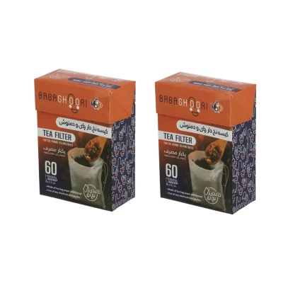 فیلتر چای و دمنوش بابا قوری مدل کاغذی دو بسته 60 عددی