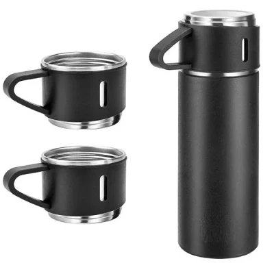 فلاسک مدل وکیوم گنجایش 0.5 لیتر به همراه لیوان مجموعه 3 عددی