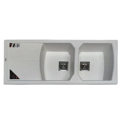 سینک ظرفشویی گرانیت توکار دو لگنه پارادایز مدل ITALY-401-WAKlil