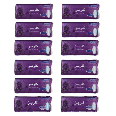 نوار بهداشتی گلریز مدل بالدار مجموعه 12 عددی