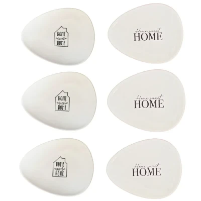 بشقاب مدل مثلثی home sweet مجموعه 6 عددی