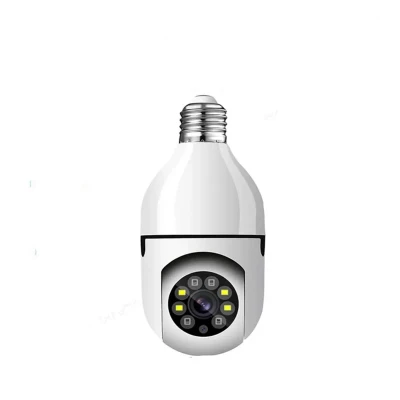 دوربین مداربسته تحت شبکه فضای بسته مدل V380 E27 بی‌سیم با لنز 2 مگاپیکسل، وضوح Full HD 1080، چرخش 360 درجه افقی و 90 درجه عمودی، دید در شب 20 متر و نصب آسان با سرپیچ لامپ برق شهری