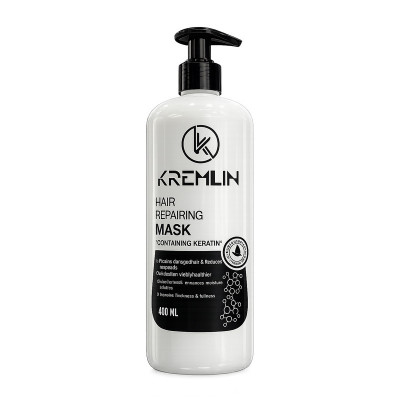 ماسک مو بدون سولفات کرملین مدل KERATIN مناسب برای انواع مو سازگار با موی کراتین شده حجم 400 میلی لیتر