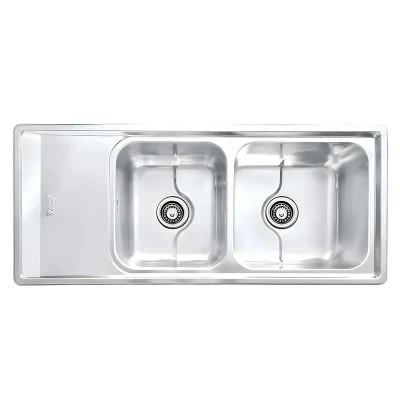 سینک ظرفشویی استیل توکار دو لگنه نگین الماس مدل SA109