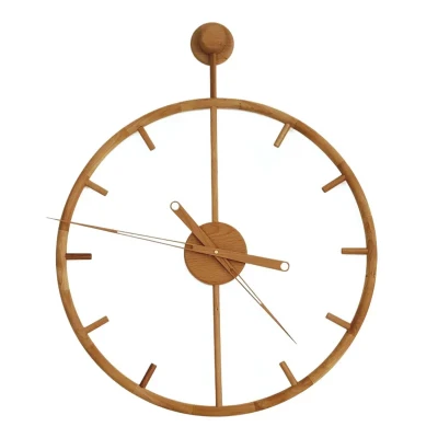 ساعت دیواری عقربه‌ای با نشانگر نقطه‌ای مدل چوبی