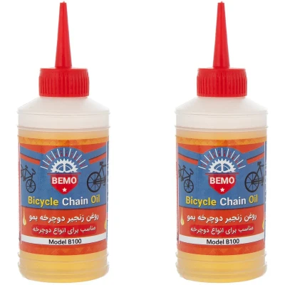 روغن زنجیر دوچرخه بمو مدل B100 حجم 80 میلی لیتر بسته 2 عددی