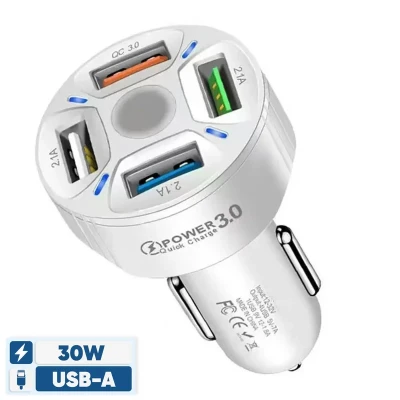 شارژر فندکی 30 وات چهار پورت مدل BK-360