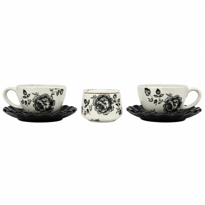 سرویس چای خوری 5 پارچه 2نفره مدل گل رز M03U01