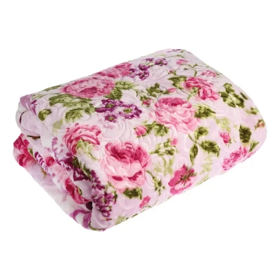 پتو دو نفره گلبافت مدل گلدار پرسی سایز 240x220 سانتی‌متر