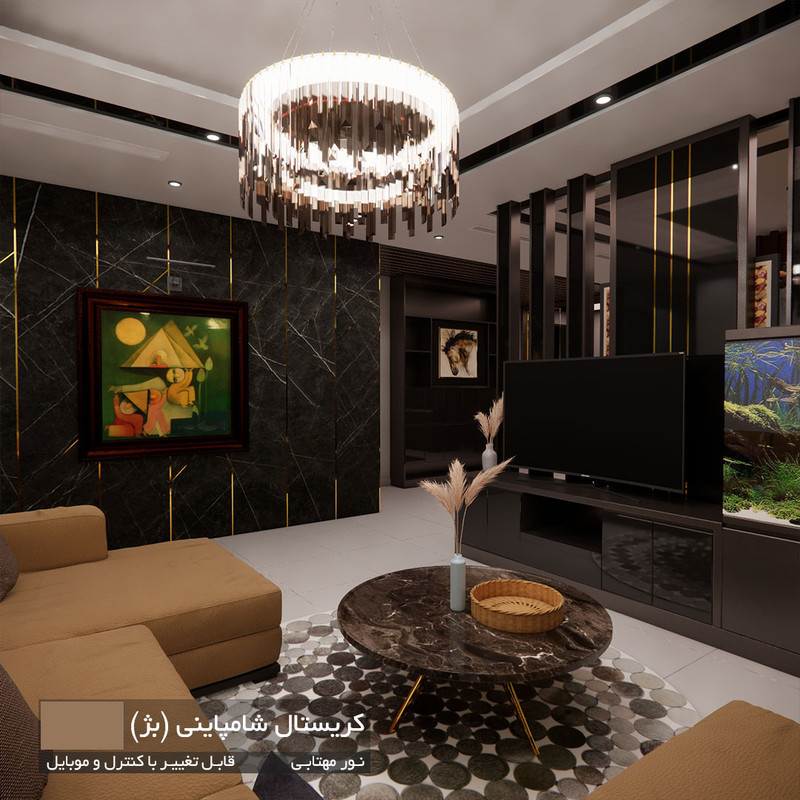لوستر نورکیا مدل تک حلقه قندیلی کد 1R-55G
