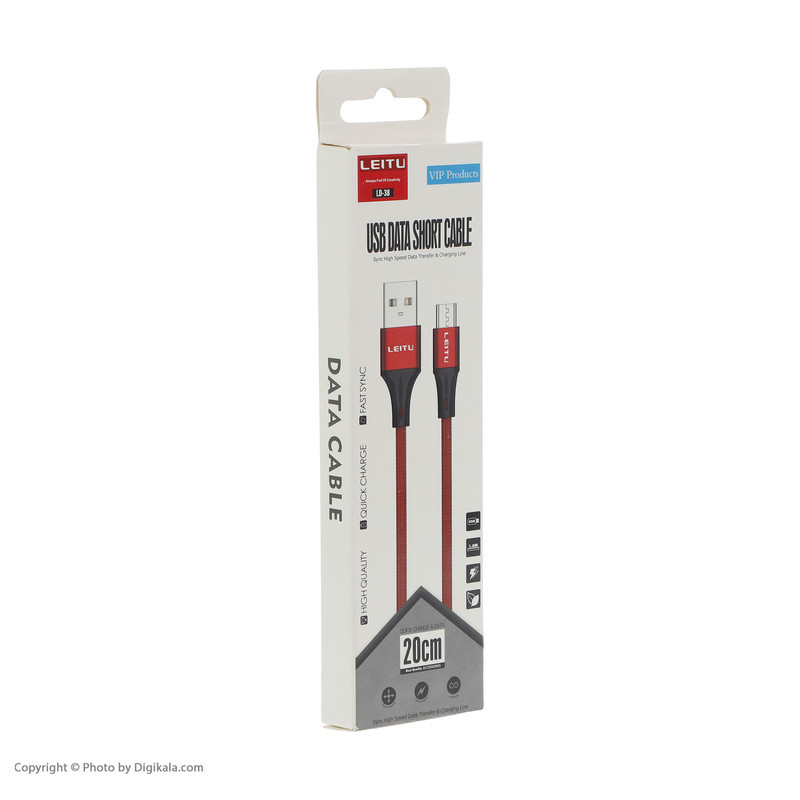 کابل تبدیل USB به microUSB لیتو مدل LD-38 طول 0.2 متر