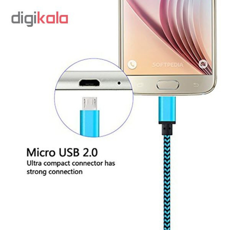 کابل شارژ، انتقال اطلاعات و تبدیل USB به MicroUSB المو مدل X-S-N طول 1 متر