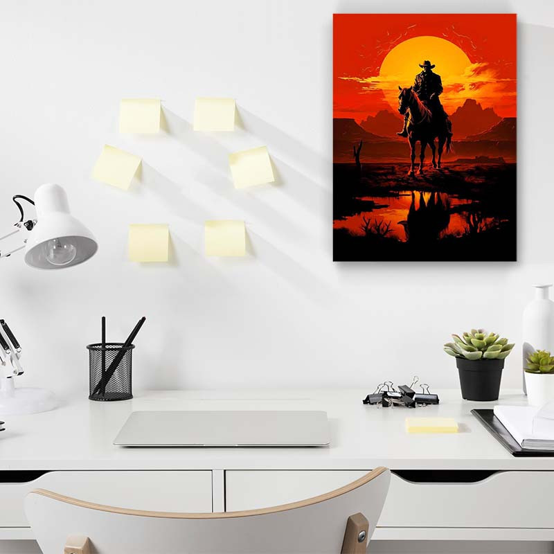 تابلو شاسي کارنيکا طرح رد دد Red Dead Redemption کد 89610 مجموعه 4 عددی