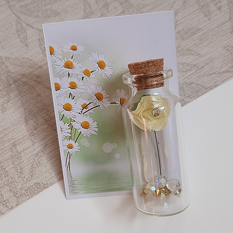 گیفت مدل بطری گل طرح کارتی بسته ۱۰ عددی