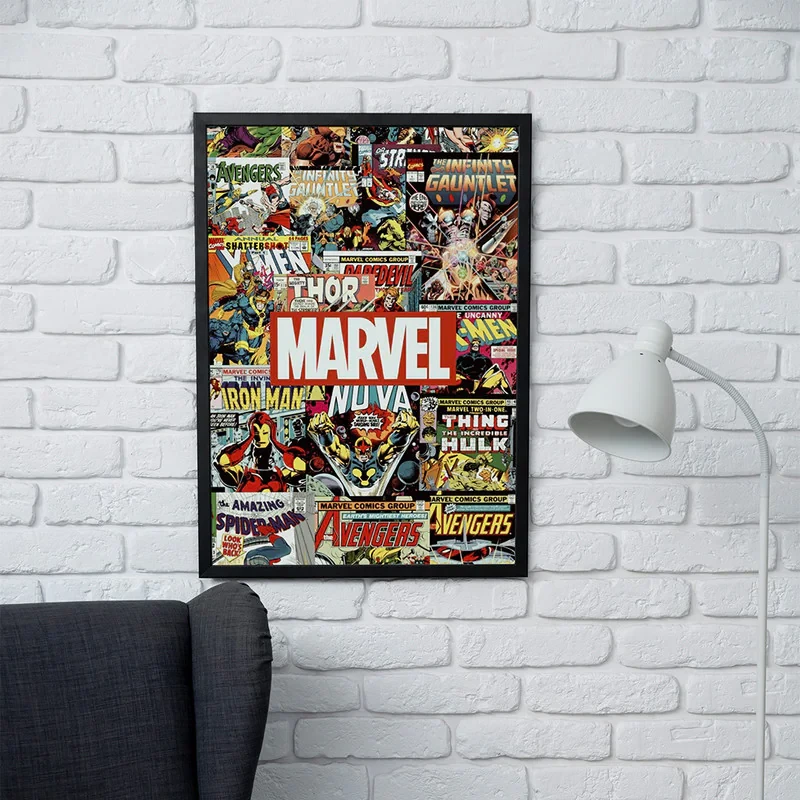 تابلو مدل دیواری طرح لوگو مارول | Marvel کد FD182