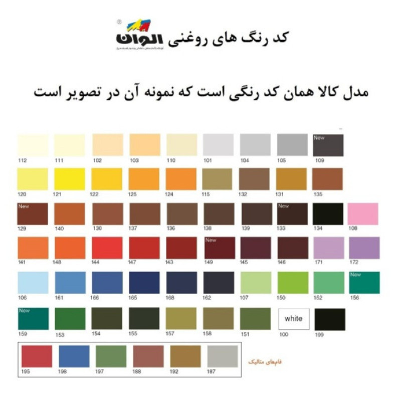 رنگ روغنی زرد الوان مدل۱۲۲ حجم ۱۰۰۰میلی لیتر