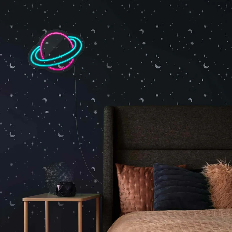 چراغ دیواری نئون دیزاین طرح Planet_PN