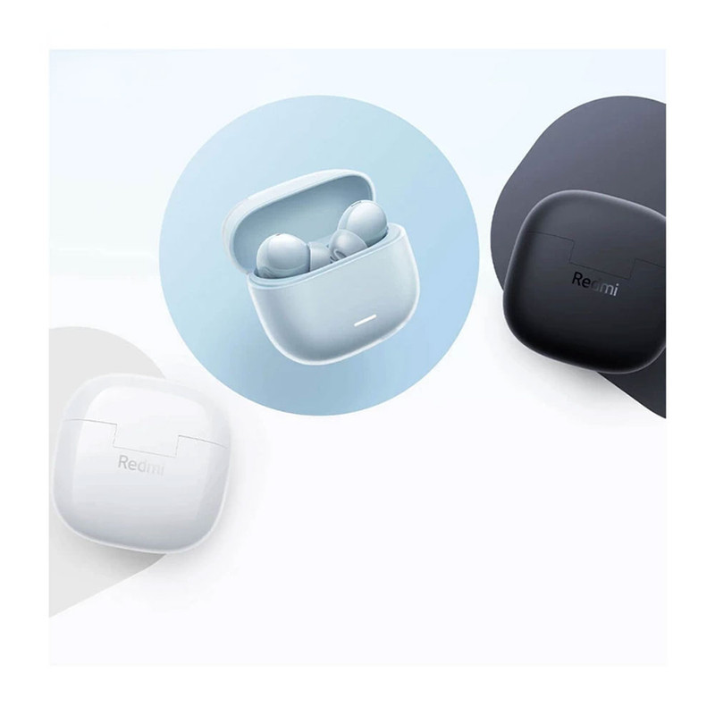 هدفون بلوتوثی شیائومی مدل Redmi Buds 6 Lite با نویز کنسلینگ فعال (ANC)، نویز کنسلینگ میکروفون (ENC)، درگاه شارژ USB Type-C، دارای پشتیبانی از فرمان لمسی و نشانگر LED، مقاوم در برابر رطوبت و عرق