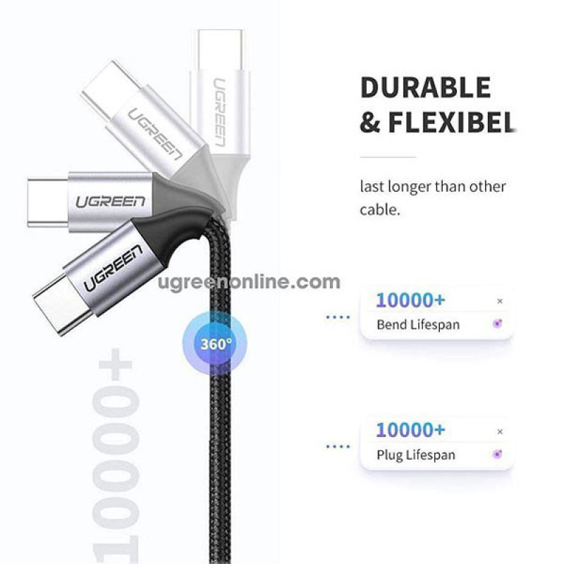 کابل USB-C یوگرین مدل US261-50152 طول 2 متر